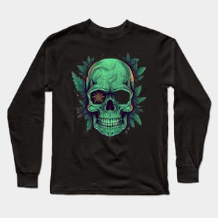 Cannabis  Sugar Skull Long Sleeve T-Shirt